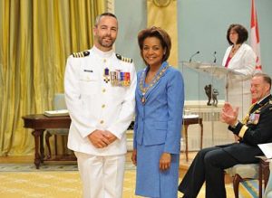 Captain(N) William Truelove and Governor General Michaëlle Jean