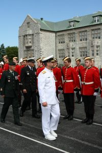 CCWO Chiasson inspecting the cadets at te recent Change of Command parade