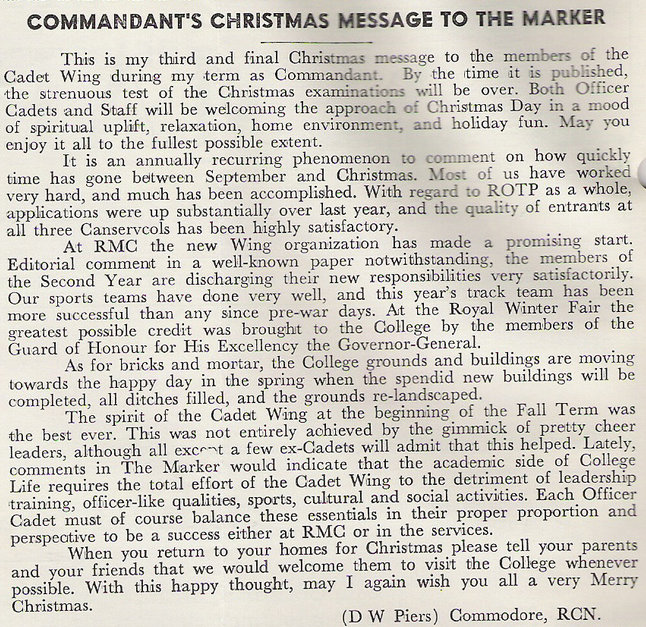 commandants message