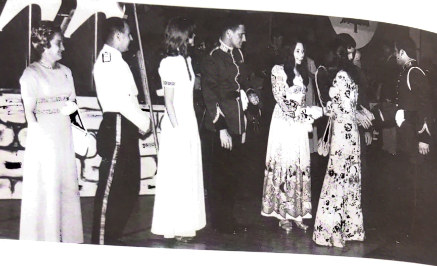 black and white images of the 1973 grad ball at CMR